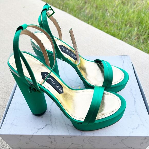 Jessica Rich Green Platform Sandals, New, Size 39 - Picture 2 of 14